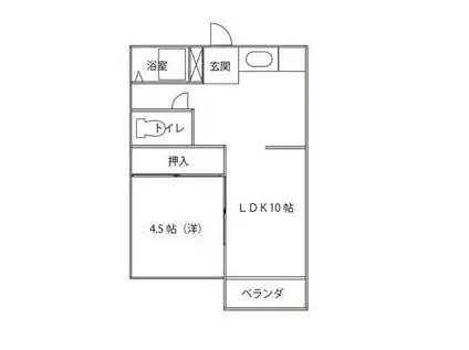落合アパート.I(1LDK/2階)の間取り写真