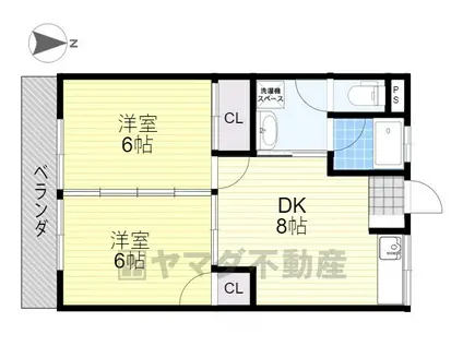 くらしまマンション 2(2DK/2階)の間取り写真