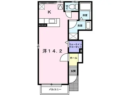 ミーテ・NA(ワンルーム/1階)の間取り写真