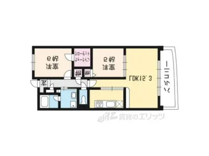 ヴィヴァーチェ(2LDK/3階)の間取り写真