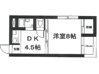 BWビル17(1DK/2階)の間取り写真