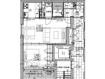 LUORE黒川(1LDK/1階)の間取り写真