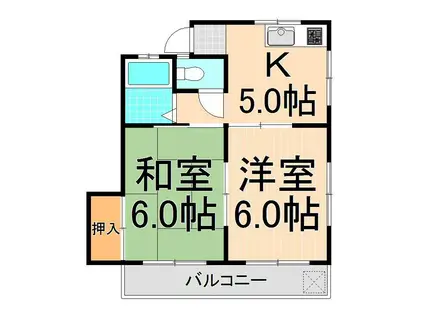 冨岡マンション(2K/2階)の間取り写真