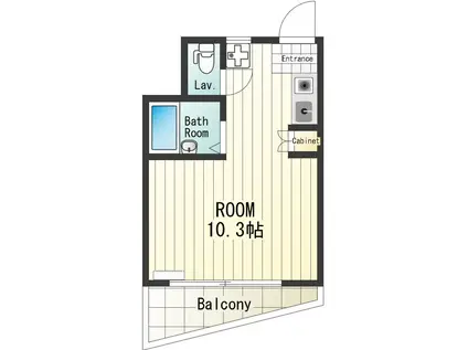 MSハイツ(ワンルーム/2階)の間取り写真