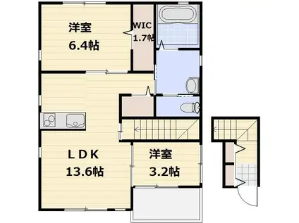 レオパレス南黒田(1K/2階)の間取り写真