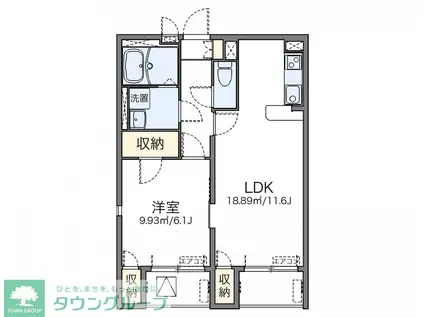 レオネクストサンモールIII(1LDK/3階)の間取り写真