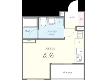 ランドヴィル千住柳町(ワンルーム/1階)の間取り写真