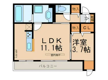 プランタン池下(1LDK/1階)の間取り写真