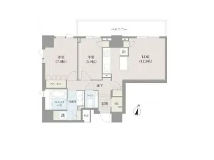 パークハウス平河町(2LDK/10階)の間取り写真