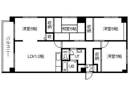 7条レジデンス(4LDK/10階)の間取り写真