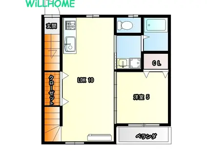 TJ桃山市場II(1LDK/2階)の間取り写真
