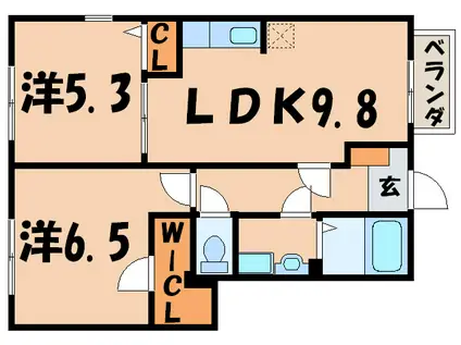 グレースコンフォート(2LDK/1階)の間取り写真