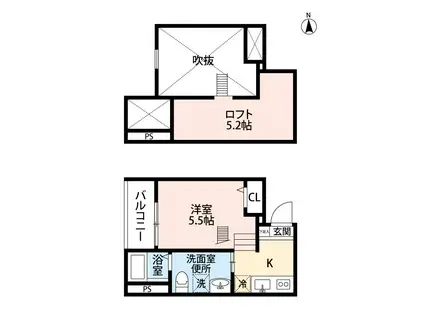 Kレジデンス名駅 (1K/1階)の間取り写真