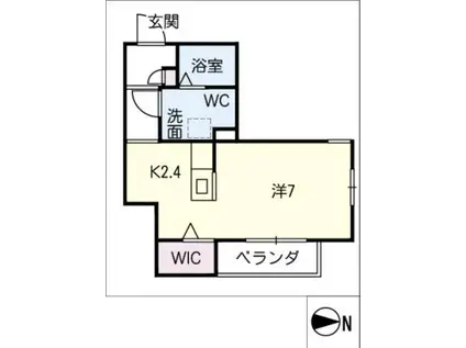 宮東ラヴィスクエア(1K/2階)の間取り写真
