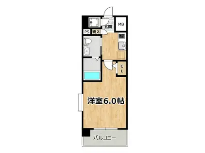 エスリード新北野(1K/3階)の間取り写真