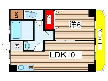 ヴィラ北田(1LDK/3階)の間取り写真