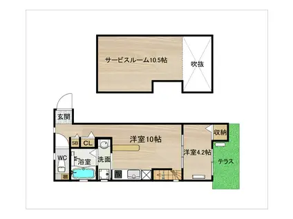 DREAMSTAGE博多南GARBO(1SLDK/1階)の間取り写真