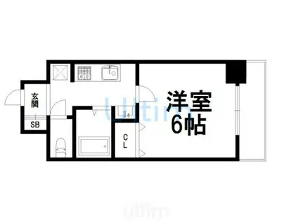 アンカステッロ西院(1K/6階)の間取り写真