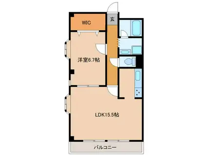 メゾンクワルト(1LDK/1階)の間取り写真