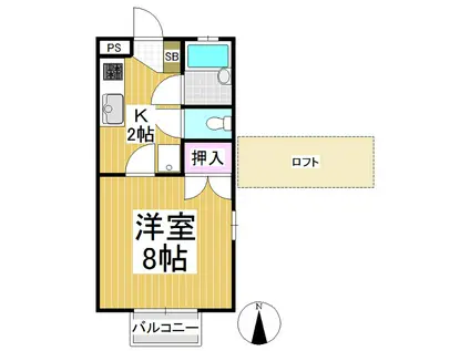 T・Kコーポ(1K/2階)の間取り写真