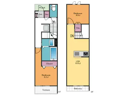 マイ・ピヌス(2LDK/1階)の間取り写真