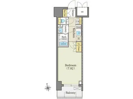 アデグランツ上前津(1K/11階)の間取り写真