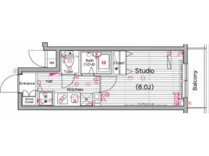 グランドガーラ横濱山下町(1K/8階)の間取り写真