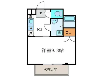 ニューハイツTAKARA(1K/1階)の間取り写真