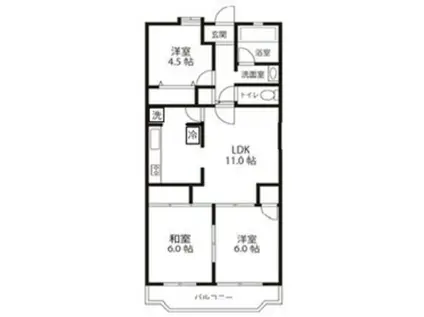 キアリア・ヒルズ(3LDK/3階)の間取り写真