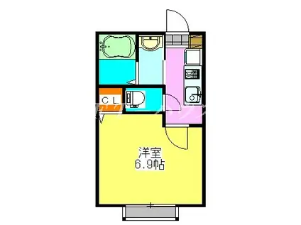 プレジール三山(1K/1階)の間取り写真