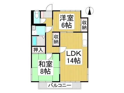 メゾンルセーヌ(2LDK/2階)の間取り写真