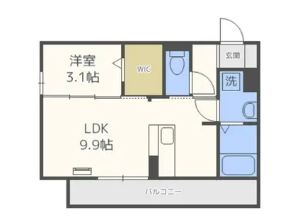 フェリス横浜(1LDK/2階)の間取り写真