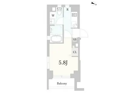 GRANDUO上野毛(1K/2階)の間取り写真