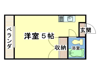 小若江ドミトリー(ワンルーム/2階)の間取り写真