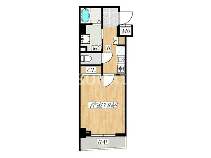 EL VIENT RIDE KAMINAKAZATO(1K/1階)の間取り写真