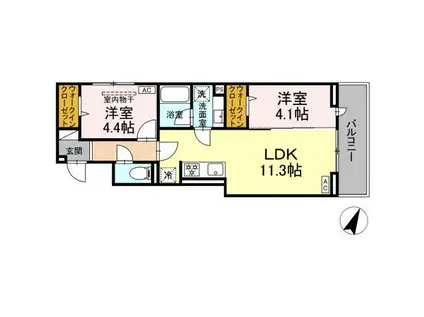 ディパイナ保土ヶ谷(2LDK/3階)の間取り写真