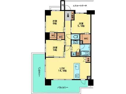 クオス金沢八景シーサイドハウス(3LDK/7階)の間取り写真