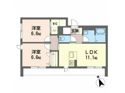メゾン神明町(2LDK/1階)の間取り写真