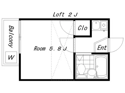 アヴァンセ阿佐谷(1SK/2階)の間取り写真