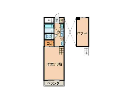 エスポワール本山(1K/10階)の間取り写真