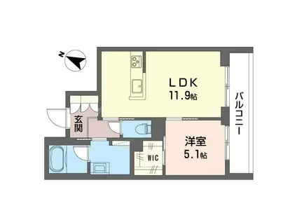 ベルドミール(1LDK/2階)の間取り写真