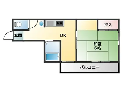 グランベガ平野南(1DK/5階)の間取り写真