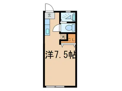 モトハシ ハイツ(ワンルーム/2階)の間取り写真