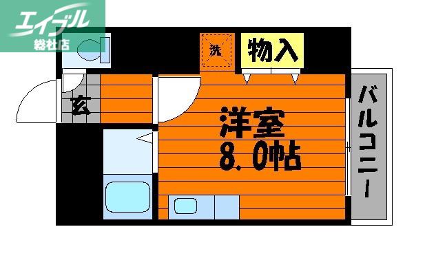 エストレーラ倉敷(ワンルーム/1階)の間取り写真