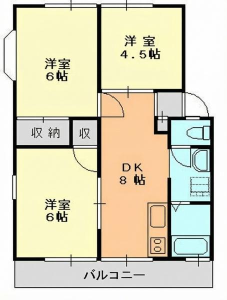 グリーンハイツA(3DK/2階)の間取り写真
