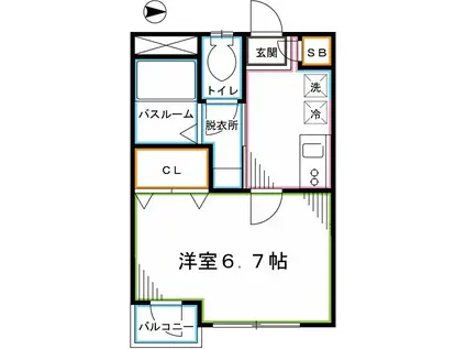 エクストゥディオ桜上水(1K/3階)の間取り写真