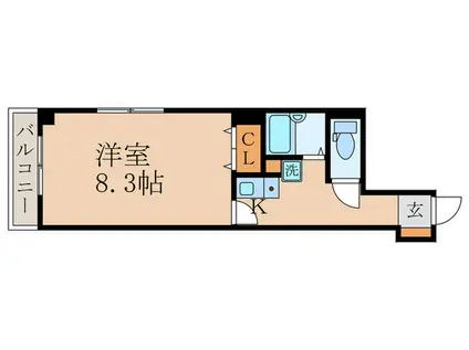 ドミール桃山(1K/1階)の間取り写真