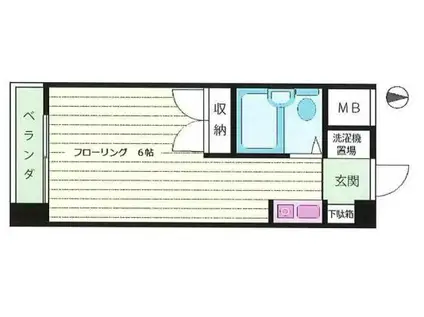 グランドメイゾン(1K/2階)の間取り写真