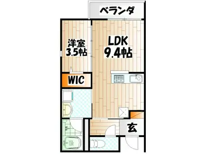YOURMAISON萩崎(1LDK/2階)の間取り写真