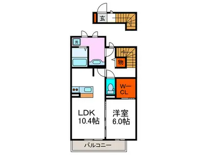 セジュールKURUMI(1LDK/1階)の間取り写真